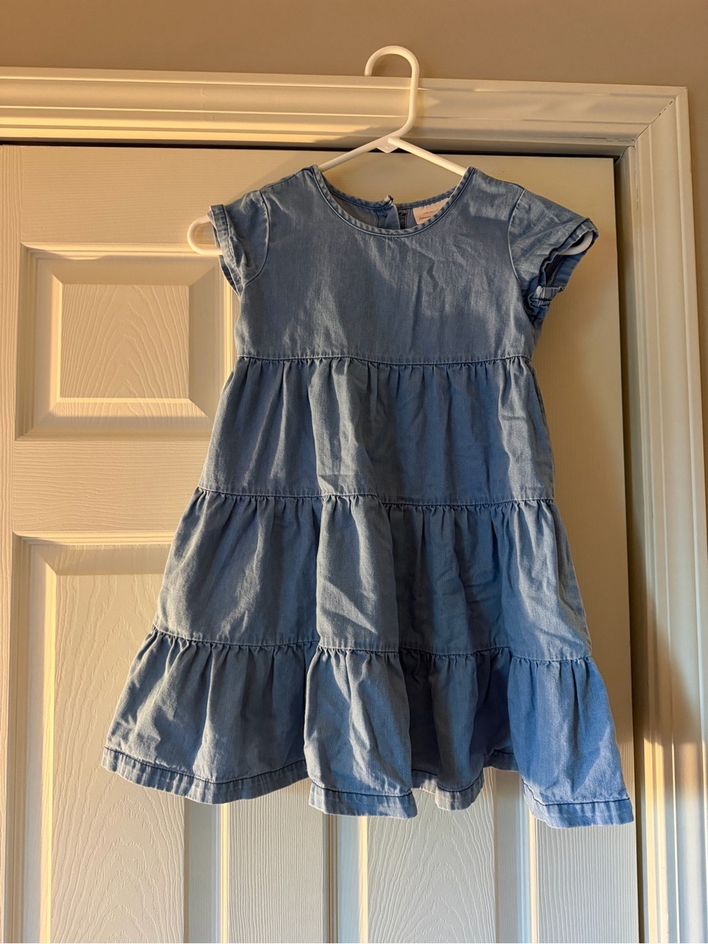 Hanna Andersson Light Blue Tiered Cotton Dress